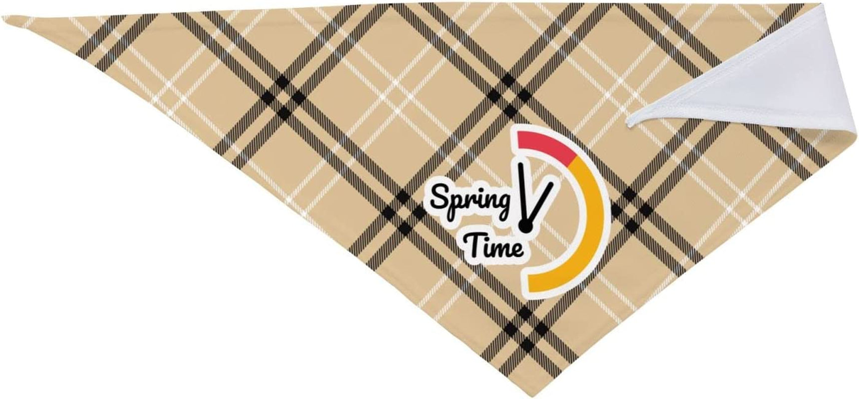 Spring Time Red Yellow Clock Pet Dog and Cat Decorative Triangle Scarf,Dog Bandana,Breathable and Stain Resistant. Animals & Pet Supplies > Pet Supplies > Dog Supplies > Dog Apparel ZALTAS   