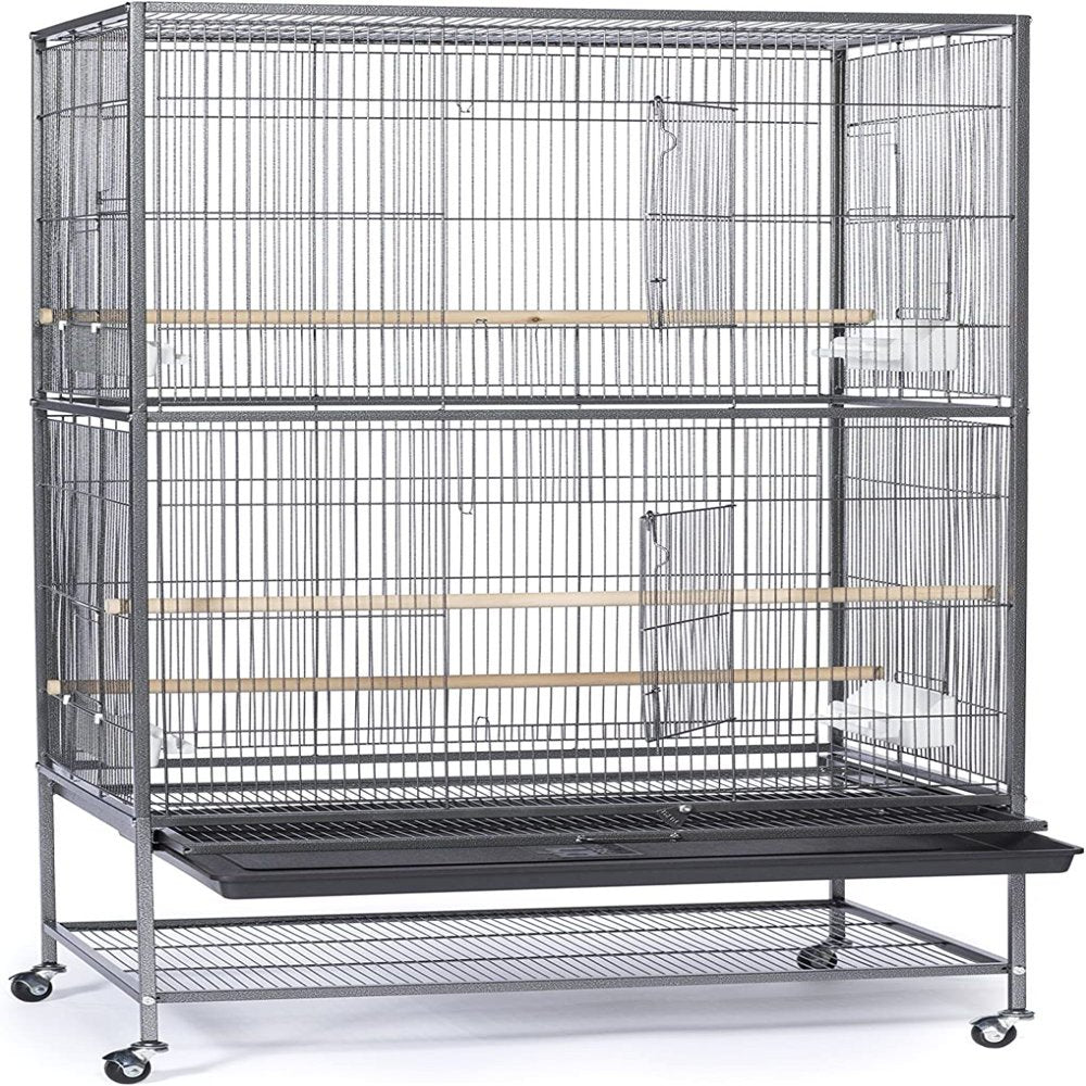 Rovkeav Wrought Iron Flight Cage with Stand F040 Black Bird Cage, 31-Inch by 20-1/2-Inch by 53-Inch, Large Animals & Pet Supplies > Pet Supplies > Bird Supplies > Bird Cages & Stands RovKeav   