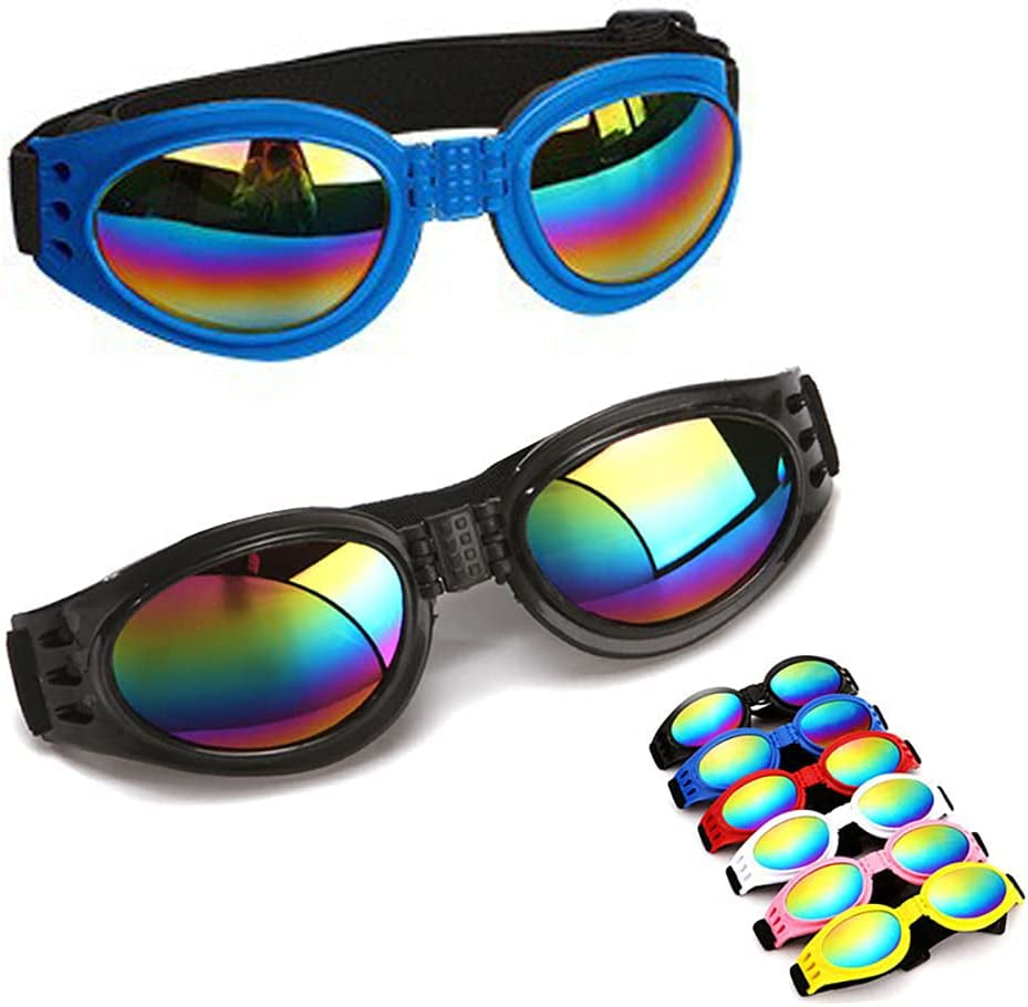 2Pcs Random Color Small Cat Kitten Glasses Pet Glasses Dog Sunglasses Pet Supplies Kittens Pet Sunglasses 3 Cm/1.1 Inch Cosplay Costume Photos Props Animals & Pet Supplies > Pet Supplies > Dog Supplies > Dog Apparel IVYRISE Dog sunglasses Black + Blue  