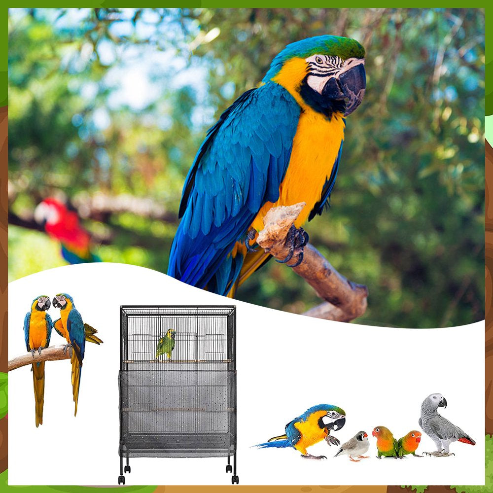 Dolked Universal Bird Cage Cover Skirt Nylon Mesh Net Guard Extra Large Parrot Birdcage Cover Animals & Pet Supplies > Pet Supplies > Bird Supplies > Bird Cage Accessories Dolked   