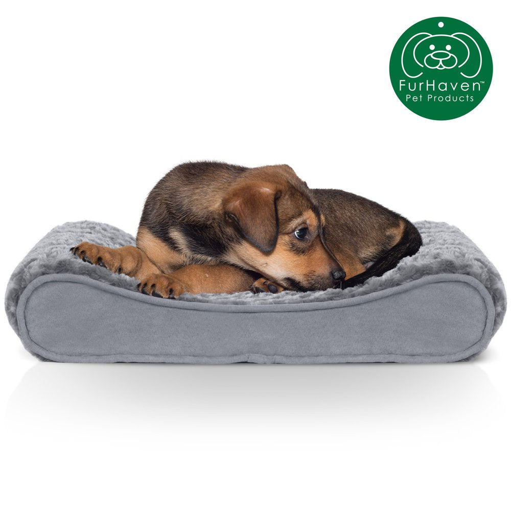 Furhaven Pet Products, Orthopedic Ultra Plush Luxe Lounger Pet Bed for Dogs & Cats, Chocolate, Giant Animals & Pet Supplies > Pet Supplies > Cat Supplies > Cat Beds FurHaven Pet Orthopedic Foam S Gray
