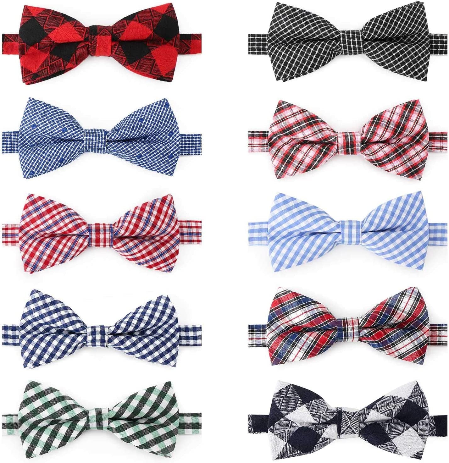 Segarty Puppy Bow Ties, 10 PCS Dog Bowtie Collar Bulk Holiday Cat Collar Grooming Bows for Pet Photography Festival Party Neck Wear Gift, Cute and Plaid Patterned Animals & Pet Supplies > Pet Supplies > Dog Supplies > Dog Apparel Segarty 10 Colors-Classic  