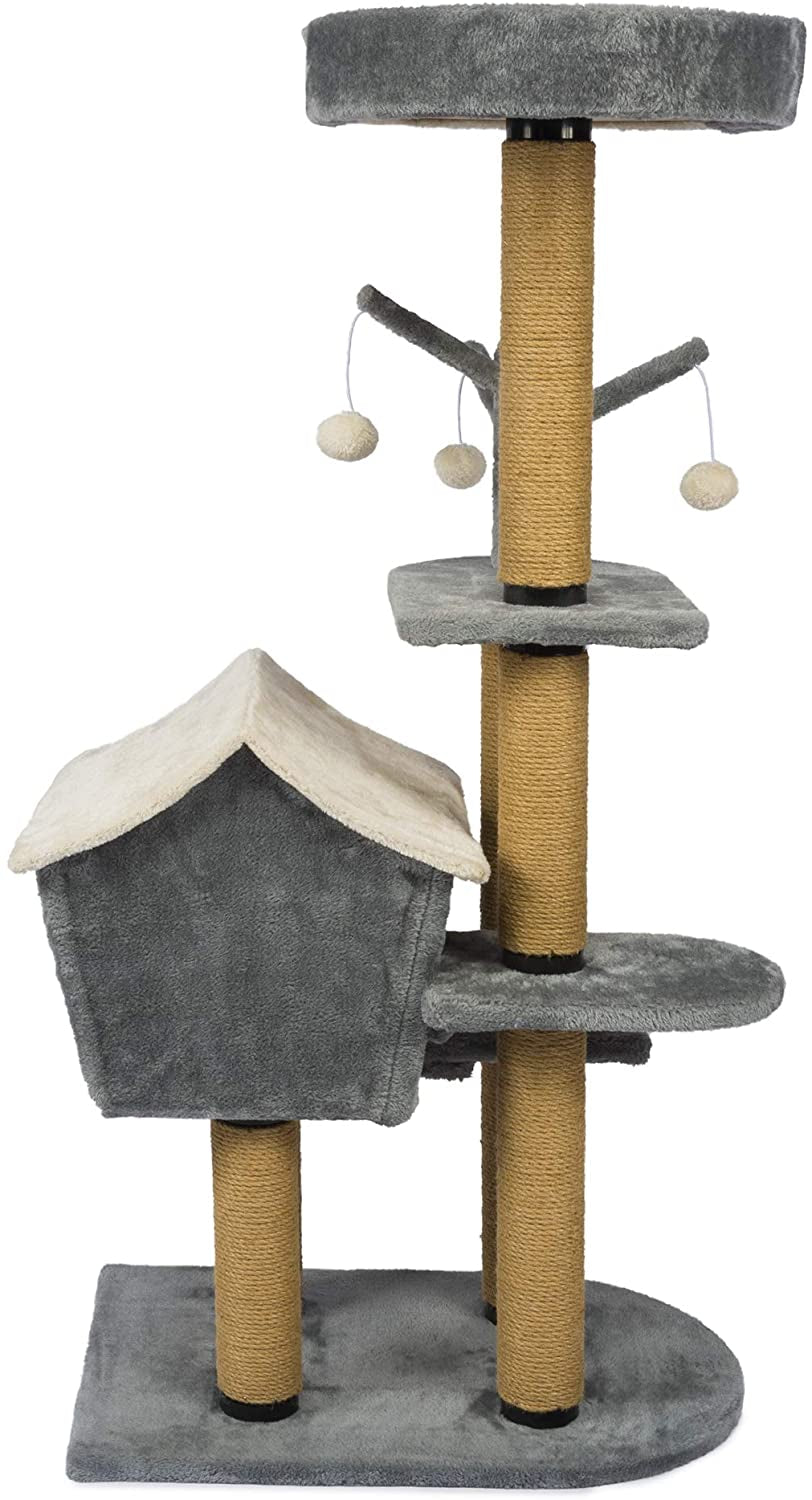 Penn-Plax Cat Life Furniture: Deluxe Activity Tree – Gray & Creamy White