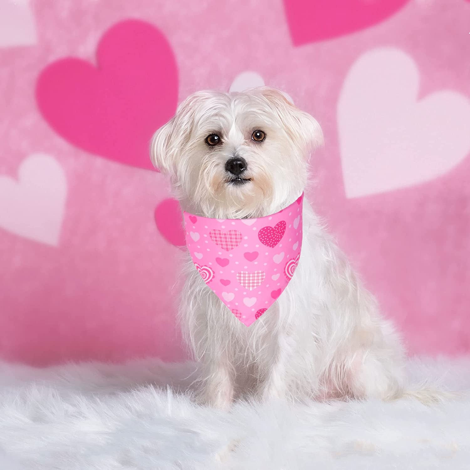 Adoggygo Valentine'S Day Dog Bandana, Multiple Sizes Offered, Reversible Triangle Dog Scarf Pet Bandana for Medium Large Dogs (Large, Red&Pink-2) Animals & Pet Supplies > Pet Supplies > Dog Supplies > Dog Apparel ADOGGYGO   