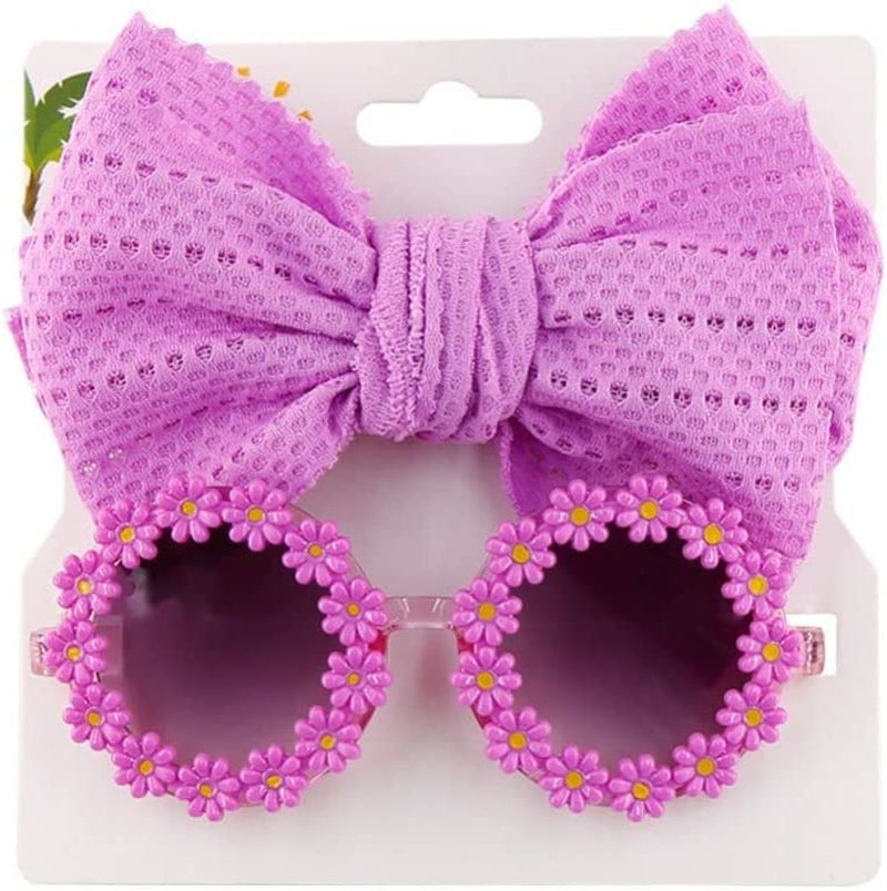 Cat Dog Sunglasses Fashion Flower Sunglasses with Bow Headband Summer Beach Dog Sunglasses Cute Dog Cat Cosplay Party Costume Photo Props(Purple) Animals & Pet Supplies > Pet Supplies > Dog Supplies > Dog Apparel generic purple  