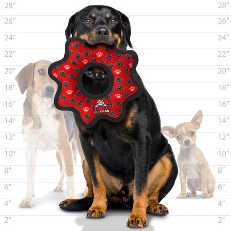 Tuffy Ultimate Gear Ring Red Paw, Durable Squeaky Dog Toy Animals & Pet Supplies > Pet Supplies > Dog Supplies > Dog Toys VIP Products   