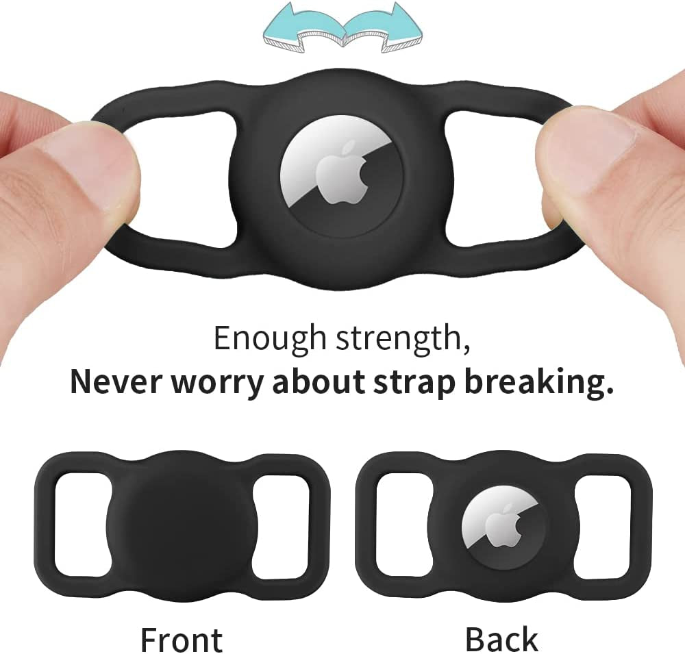 Airtag Dog Collar for Small Medium Large Dogs, Animire Soft Neoprene Padded Pet Cat Collar, Nylon Puppy Collar with Silicone Air Tag Case Holder Accessories, 9''-16'' Neck Electronics > GPS Accessories > GPS Cases Animire   