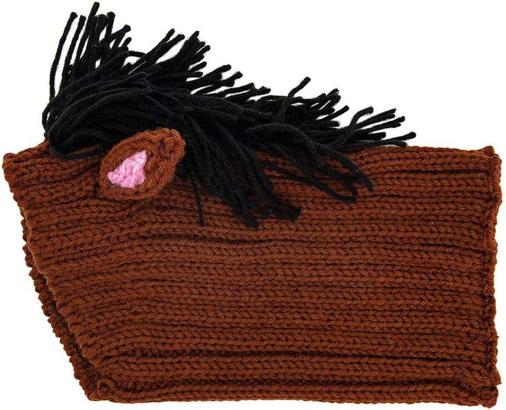 Zoo Snoods Horse Dog Costume, Large - Warm No Flap Ear Wrap Hood for Pets, Dog Outfit for Winter, Halloween, Christmas & New Year, Soft Yarn Ear Covers Animals & Pet Supplies > Pet Supplies > Dog Supplies > Dog Apparel Zoo Snoods   