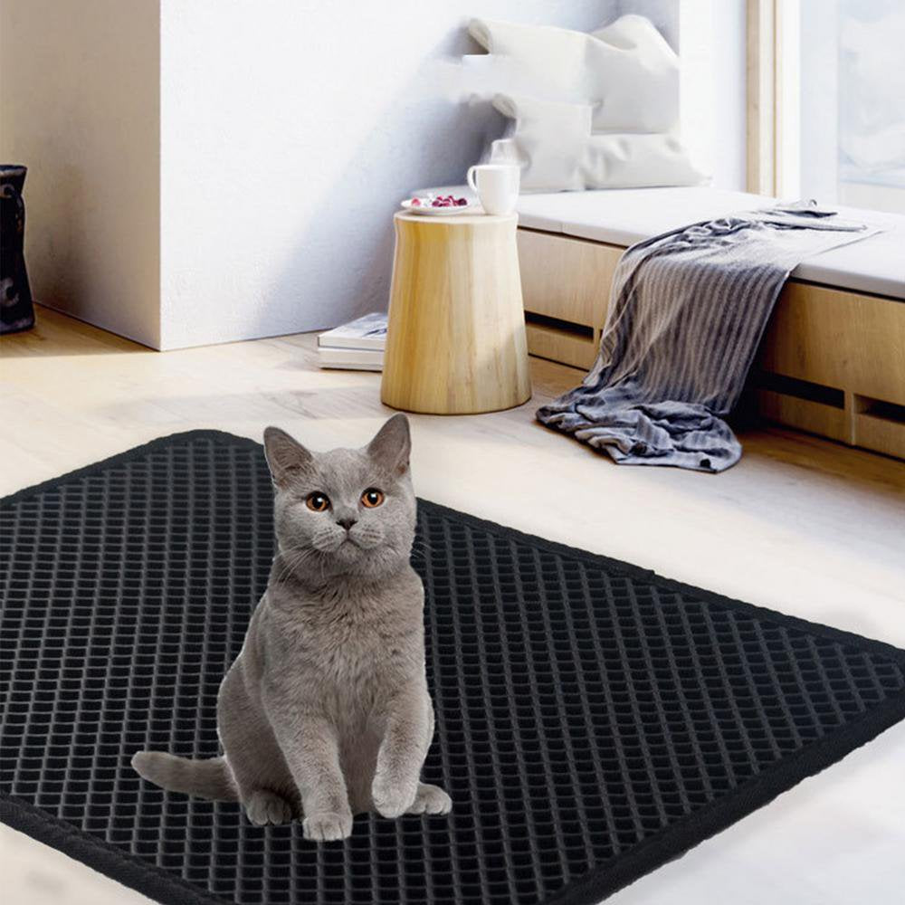 Ksruee Cat Litter Mat Diamond Larger Holes Cat Mats for Litter Foldable Cat Litter Pads Fast Sand Falling 45 X 60Cm/17 X 23.6Inch Sincere Animals & Pet Supplies > Pet Supplies > Cat Supplies > Cat Litter Box Mats Ksruee   