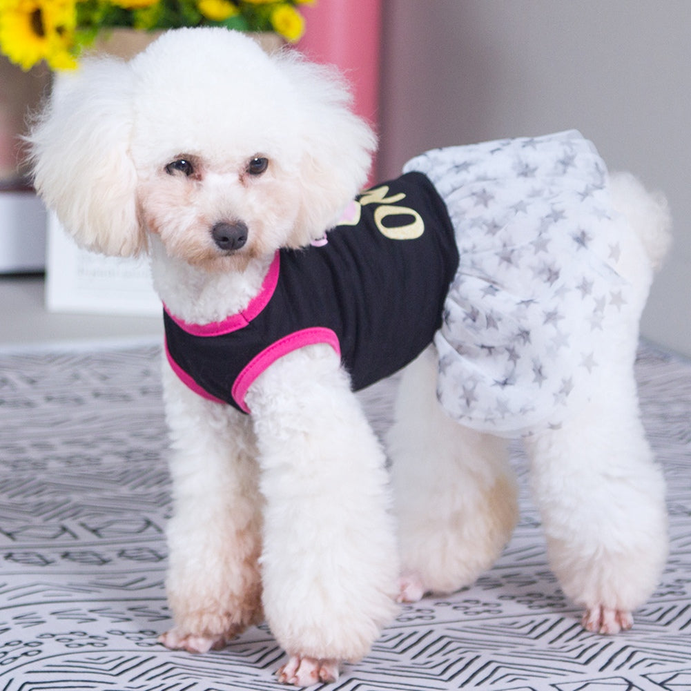 Pet Dog Girl Lace Tutu Princess Dress for Puppy Small Medium Dog Star Dresses Summer Apparel Animals & Pet Supplies > Pet Supplies > Dog Supplies > Dog Apparel Lovebay S Black 