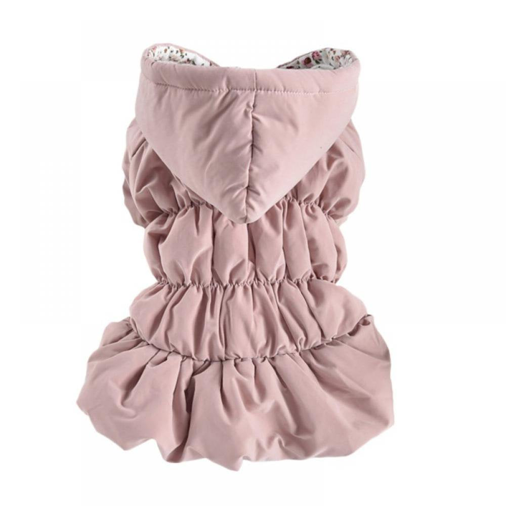 Dog Hoodie,Warm Dog Coat Clothes Dress Dog Skirt Puppy Jacket Pet Indoor Outdoor Winter Coats with Hooded,Doggy Apparel for Small Medium Dogs&Cats Chihuahua Bulldogs Animals & Pet Supplies > Pet Supplies > Cat Supplies > Cat Apparel Wisremt S Pink 