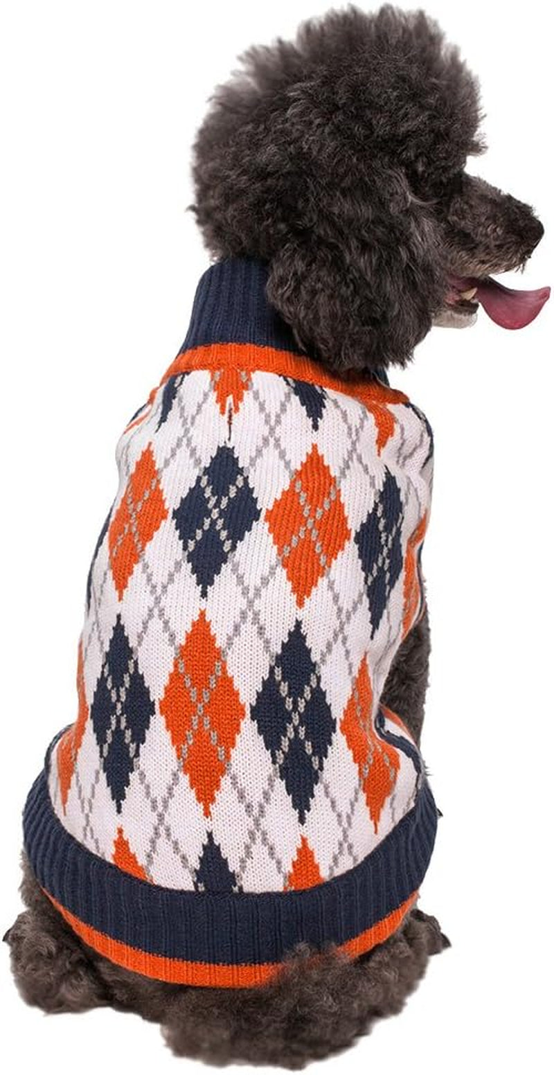 Blueberry Pet Chic Argyle All over Dog Sweater in Charcoal and Scarlet Red, Back Length 12", Pack of 1 Clothes for Dogs Animals & Pet Supplies > Pet Supplies > Dog Supplies > Dog Apparel Blueberry Pet Midnight Blue & Dark Princeton Orange 12 inch (Pack of 1) 