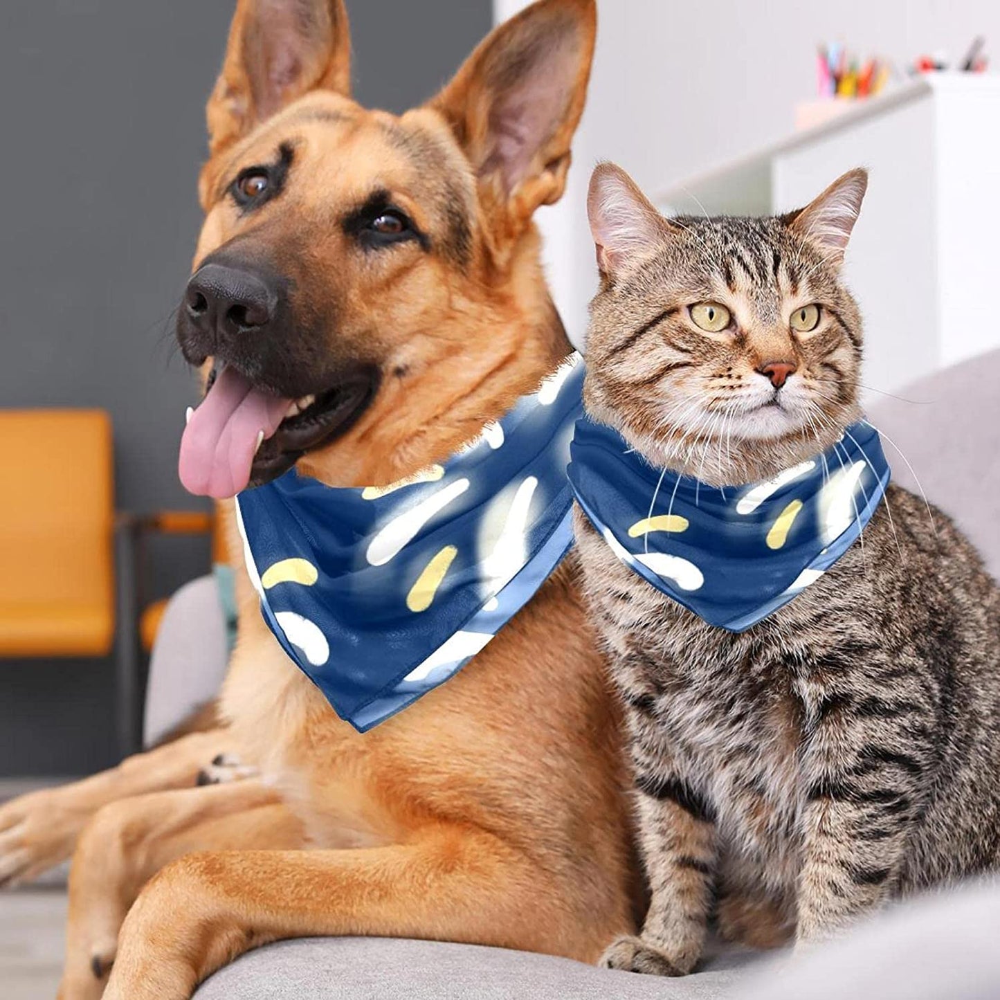 Dog Bandanas,Cat Triangle Bibs,Two Sizes,Abstract Flower Modern,Pet Scarf for Small Medium Large Pets Animals & Pet Supplies > Pet Supplies > Dog Supplies > Dog Apparel tzhcjsjgs   