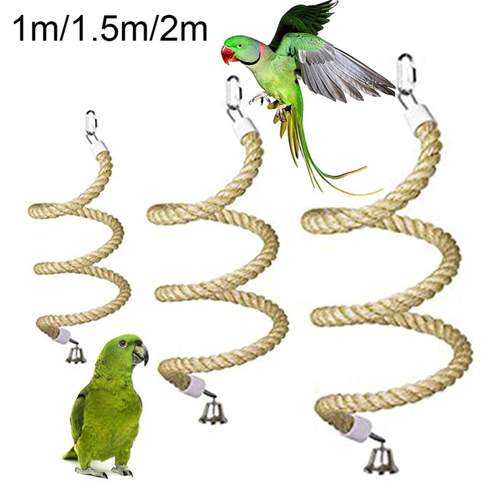 Meidiya Bird Spiral Rope Perch,Cotton Parrot Swing Bungee Bird Climbing Standing Toys with Bell Cage Accessories for Parrots Birds Animals & Pet Supplies > Pet Supplies > Bird Supplies > Bird Cage Accessories Meidiya   