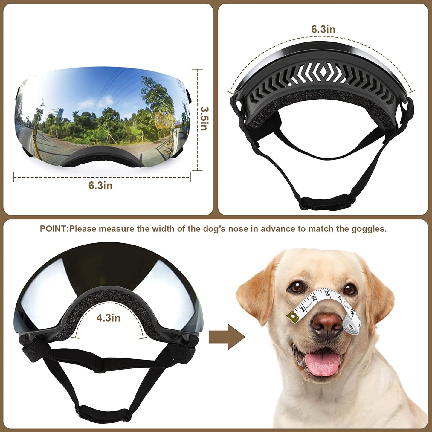 Dog Goggles, Ownpets Goggles with Adjustable Strap, Magnetic Design, Detachable Lens and UV Protection for Middle-Large Size Dog, Alaskan Malamute, Samoyed, Labrador and Border Collie (Black) Animals & Pet Supplies > Pet Supplies > Dog Supplies > Dog Apparel Ownpets   