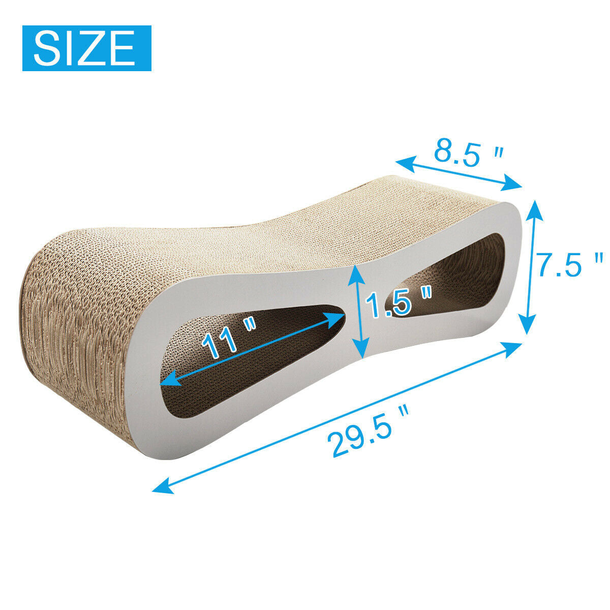 Veryke Cat Scratching Pads, Cat Scratcher Cardboard Lounger Curved Shape Furniture Play Rest Sleep Cardboard with Catnip Toys Animals & Pet Supplies > Pet Supplies > Cat Supplies > Cat Furniture Veryke   