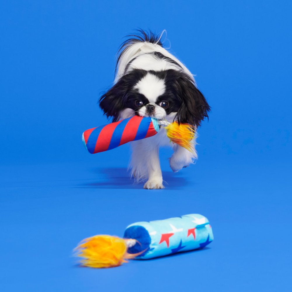 BARK Pup-Pup Fireworks - 2 Yankee Doodle Dog Toys, XS-S Dogs, with T-Shirt Rope Great for Tug-O-War Animals & Pet Supplies > Pet Supplies > Dog Supplies > Dog Toys BARK   