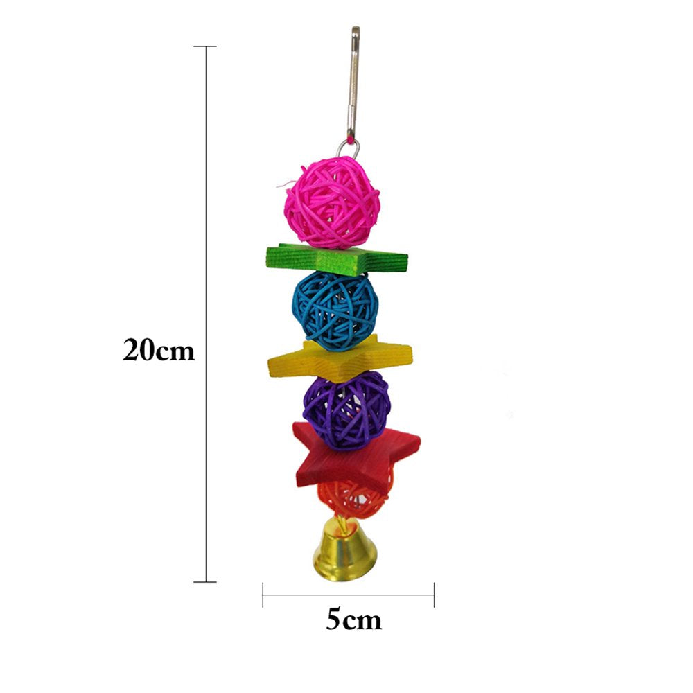 SYWAN 8Pcs Bird Parrot Toys,Hanging Bell Pet Bird Cage Hammock Swing Climbing Ladders Toy Wooden Perch Mirror Chewing Toy for Conures, Love Birds,Small Parakeets Cockatiels,Macaws Animals & Pet Supplies > Pet Supplies > Bird Supplies > Bird Ladders & Perches SYWAN   