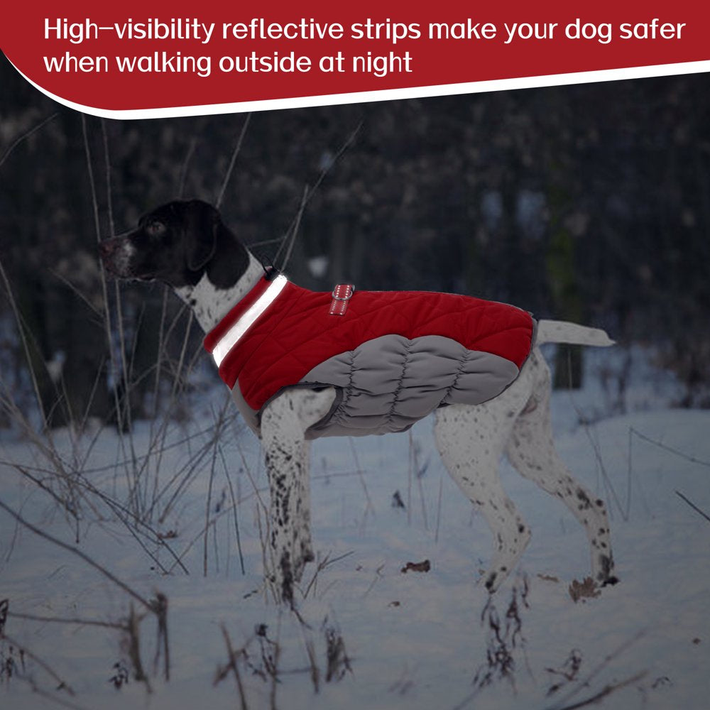 IDOMIK Padded Vest Dog Jacket - Reflective Dog Winter Coat Windproof Warm Winter Dog Jacket Comfortable Pet Apparel for Cold Weather - Dog Snowproof Vest for Small Medium and Large Dogs