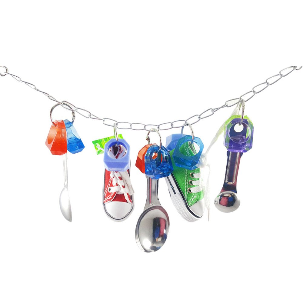 Petequip Bird Spoon Sneaker Toy Cage Spoon Hanging Climbing Bite Chewing Pet Swing Toy Random Color Animals & Pet Supplies > Pet Supplies > Bird Supplies > Bird Gyms & Playstands PetEquip   