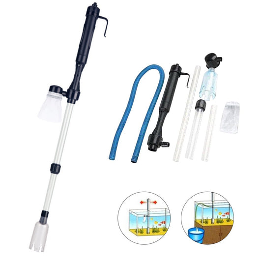 Battery Powered Siphon Pump Water Filter Aquarium Cleaner Fish Tank Vacuum Cleaner, Siphon Cleaning Tool for Gravel Sand