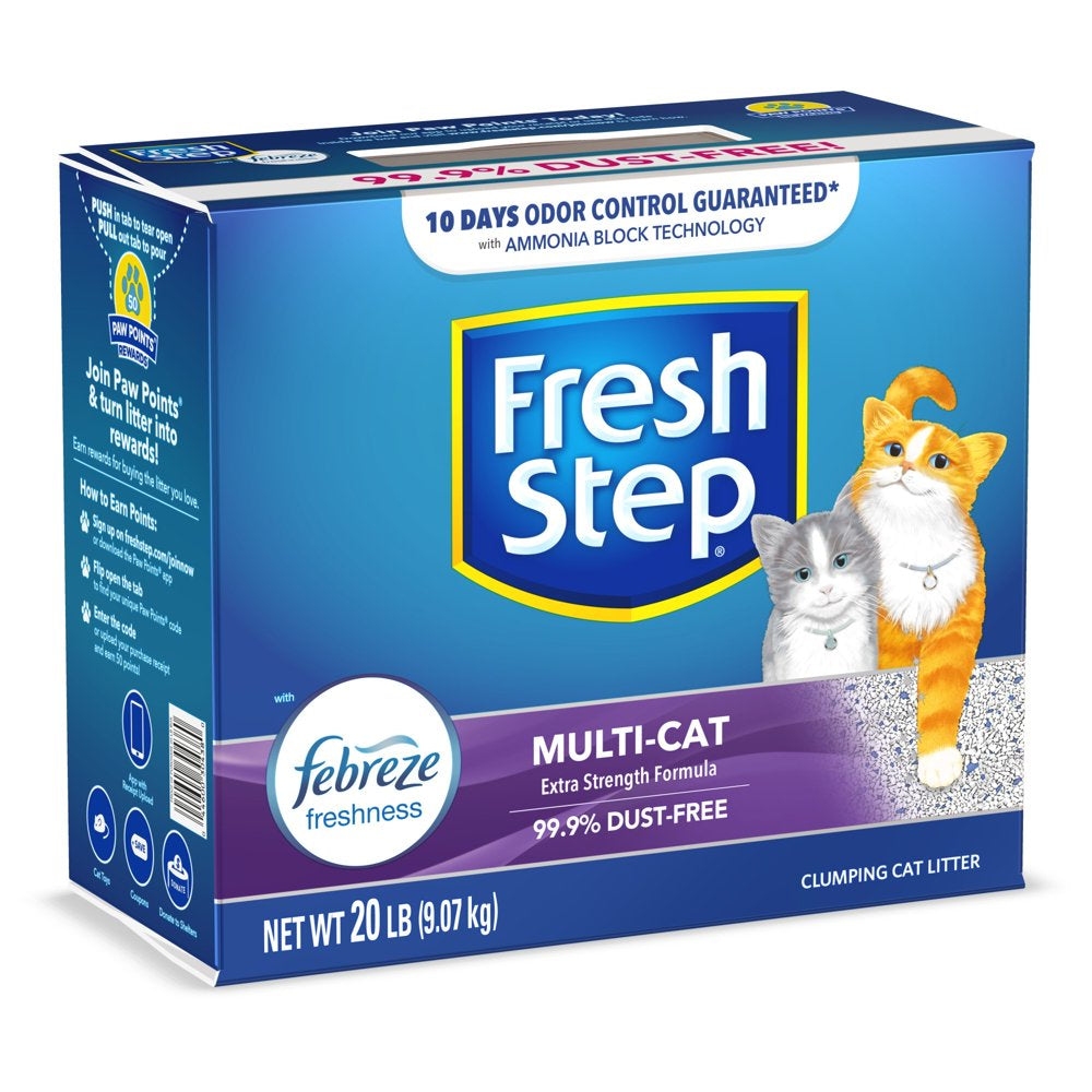 Fresh Step Multi-Cat Extra Strength Scented Litter with the Power of Febreze, Clumping Cat Litter, 20 Pounds Animals & Pet Supplies > Pet Supplies > Cat Supplies > Cat Litter The Clorox Company   