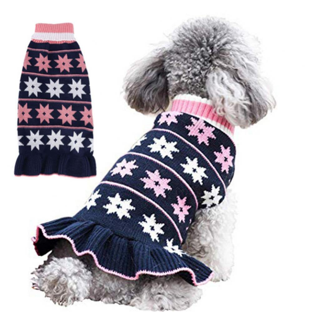 Dog Pet Sweater,Winter Warm Puppy Clothes Soft Coat Dog Costume Pullover Pet Apparel for Small Medium Dogs and Cats Animals & Pet Supplies > Pet Supplies > Dog Supplies > Dog Apparel Kernelly M Navy blue 