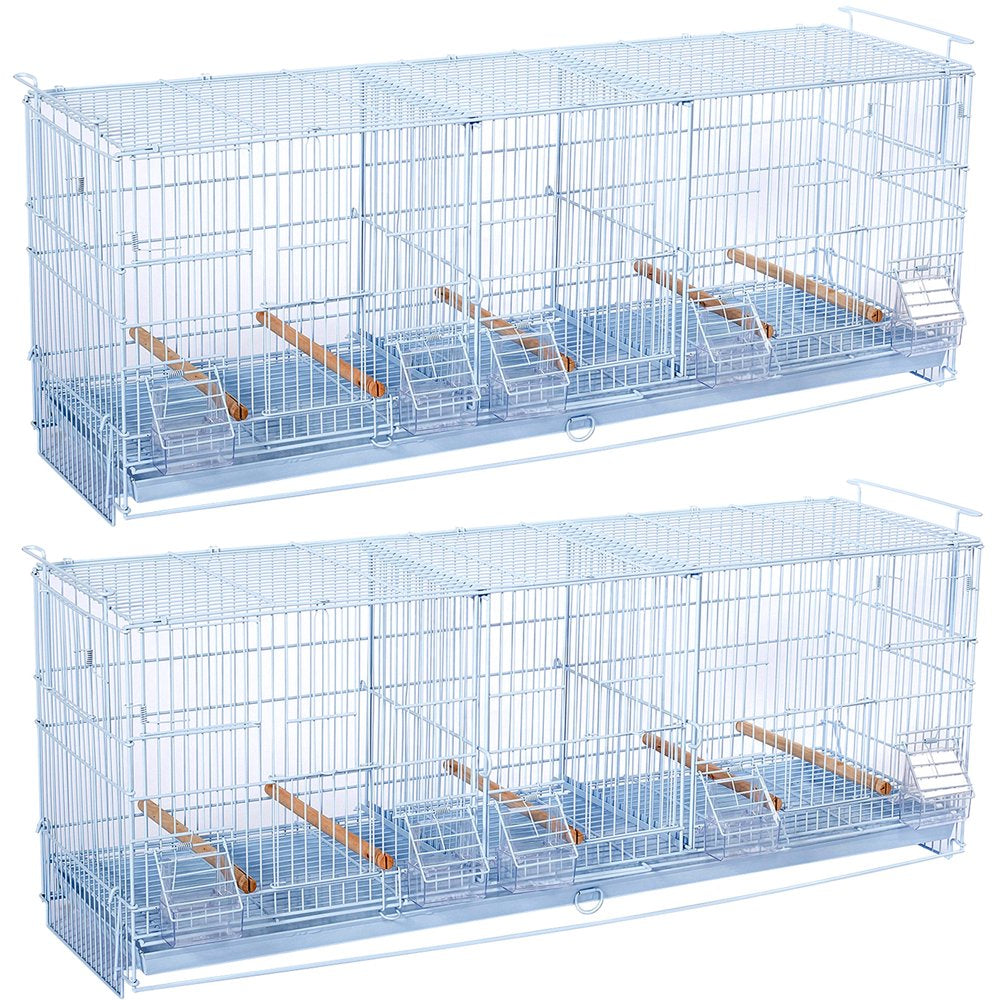 EXTRA LARGE Combo-2 of Triple Galvanized Zinc Plated Stack & Lock Breeding Breeder Flight Bird Cage Center Dividers Side Breeding Nest Doors with Rolling Stand Animals & Pet Supplies > Pet Supplies > Bird Supplies > Bird Cages & Stands Mcage   