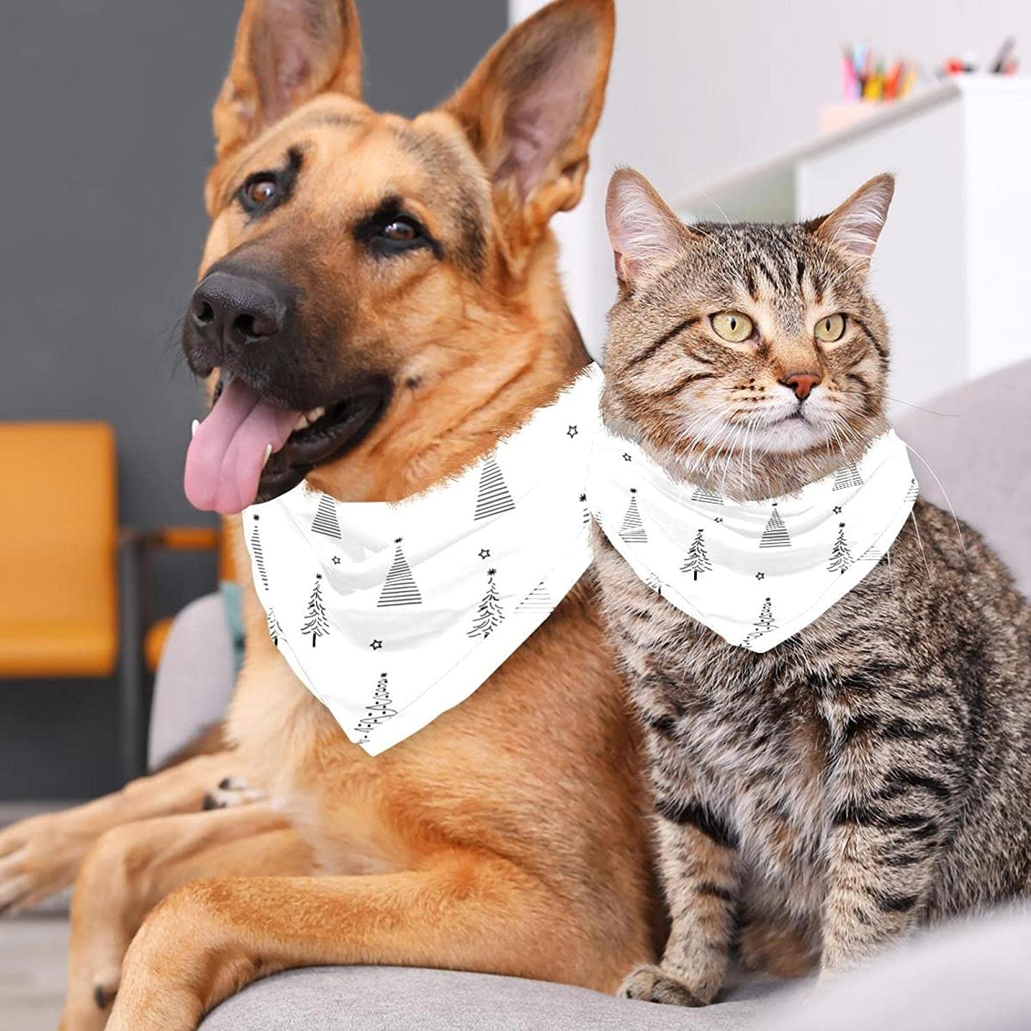 Dog Bandanas,Cat Triangle Bibs,Two Sizes,Christmas Tree,Pet Scarf for Small Medium Large Pets Animals & Pet Supplies > Pet Supplies > Dog Supplies > Dog Apparel tzhcjsjgs   