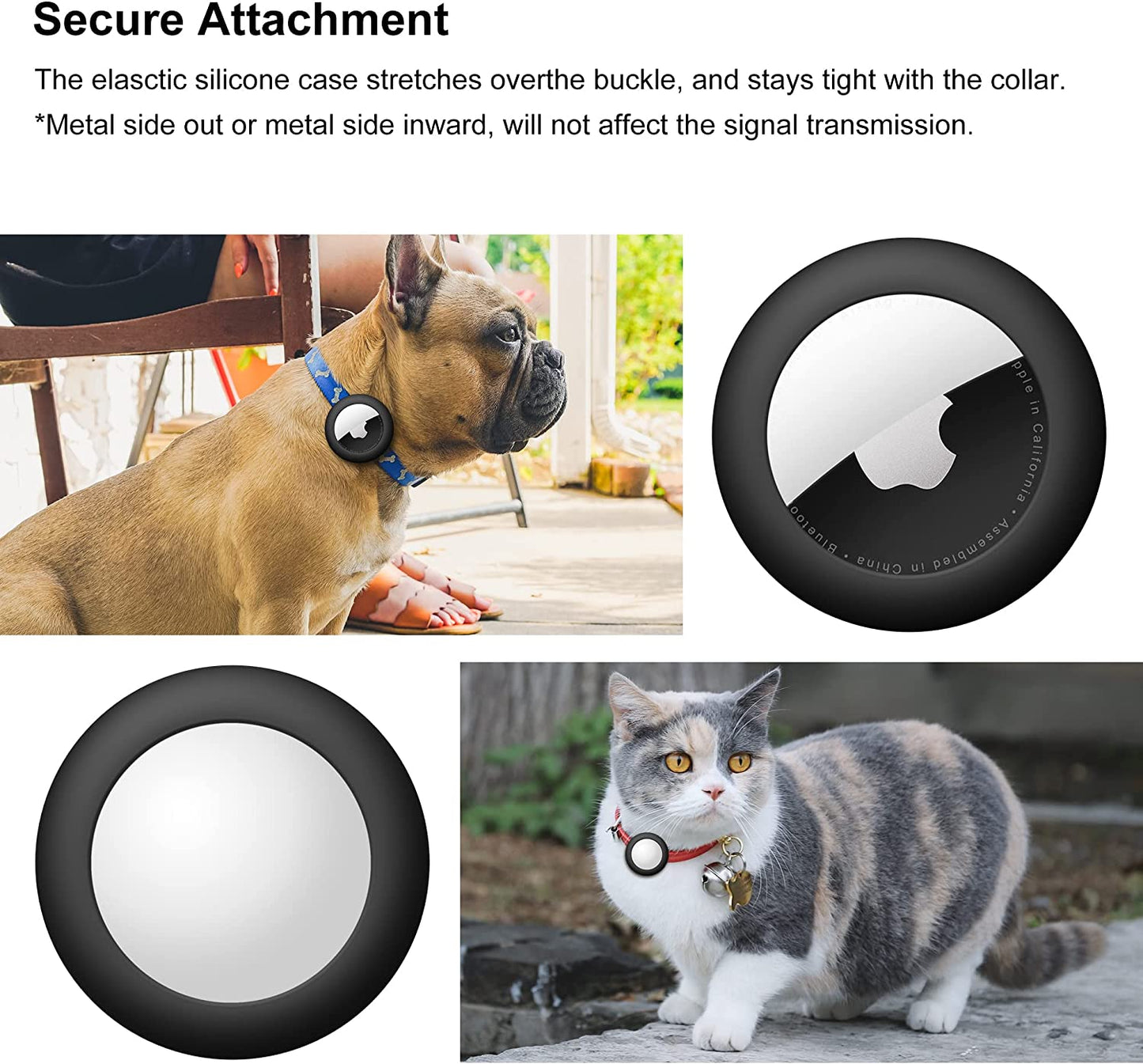 Airtag Cat Collar Holder for Apple Air Tag, 2 Pack Waterproof Case Cover for Cat Dog Collar with 3/8 Inch, Compatible with Cat Dog Collars Charms Electronics > GPS Accessories > GPS Cases DLENP   