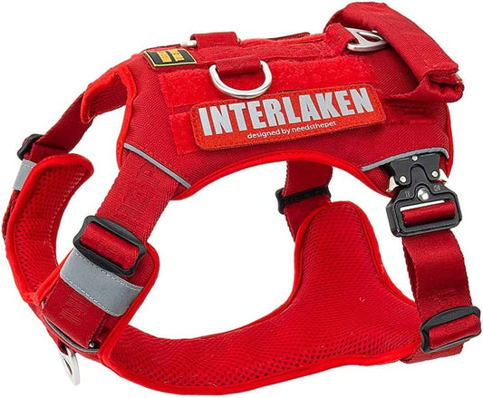 Dog Harness, No-Pull Pet Harness, Adjustable Eva Padded Dog Vest, Reflective No-Choke Pet Patch Vest with Easy Control Handle (M, Passion Red) Animals & Pet Supplies > Pet Supplies > Dog Supplies > Dog Apparel NEEDS THE PET Passion Red Medium 