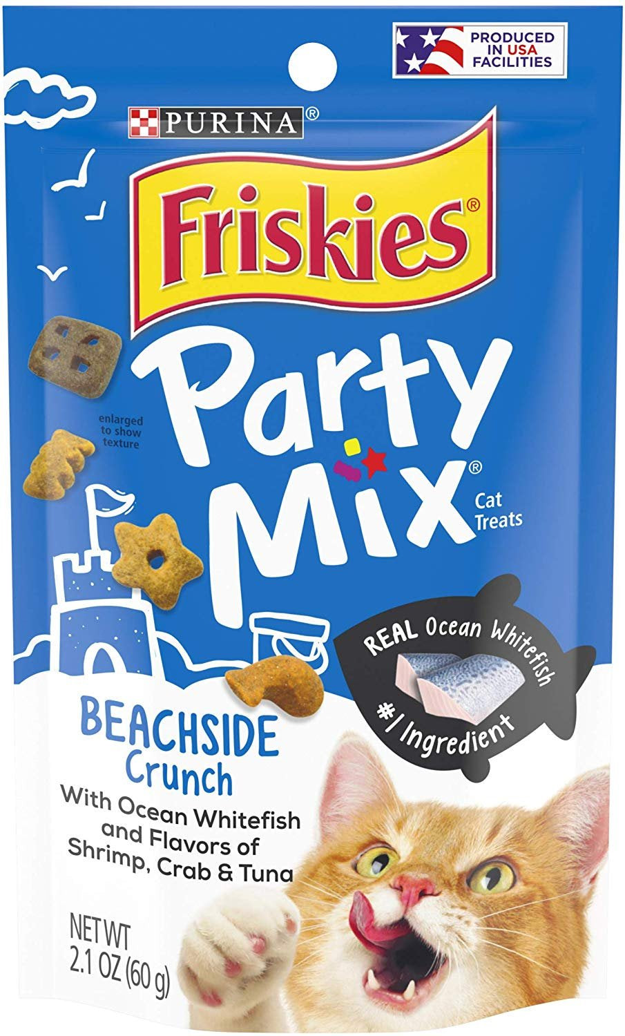 Purina Friskies Made in USA Facilities Cat Treats, Party Mix Beachside Crunch - 10 2.1 Oz. Bags Animals & Pet Supplies > Pet Supplies > Cat Supplies > Cat Treats Purina Friskies Party Mix   