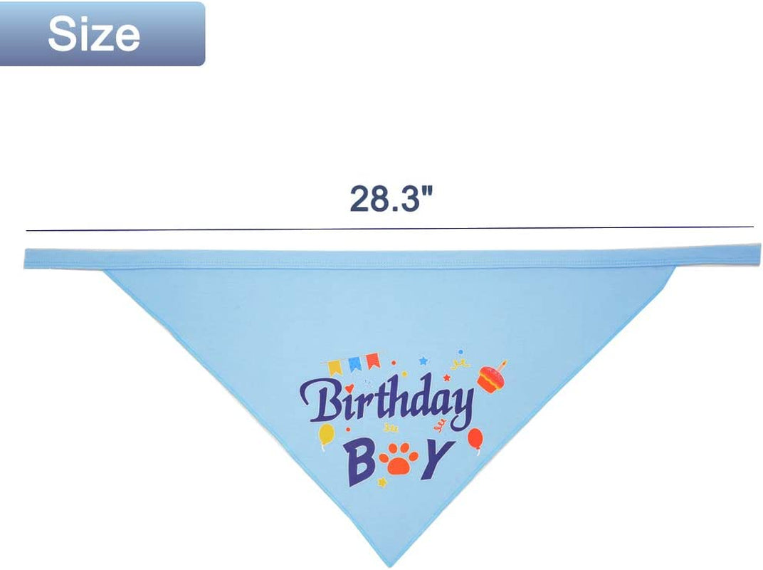 Dog Birthday Bandana Boy Scarf and Crown Dog Birthday Hat, Flower Headwear for Medium to Large Dogs Blue Animals & Pet Supplies > Pet Supplies > Dog Supplies > Dog Apparel Barleygoo   