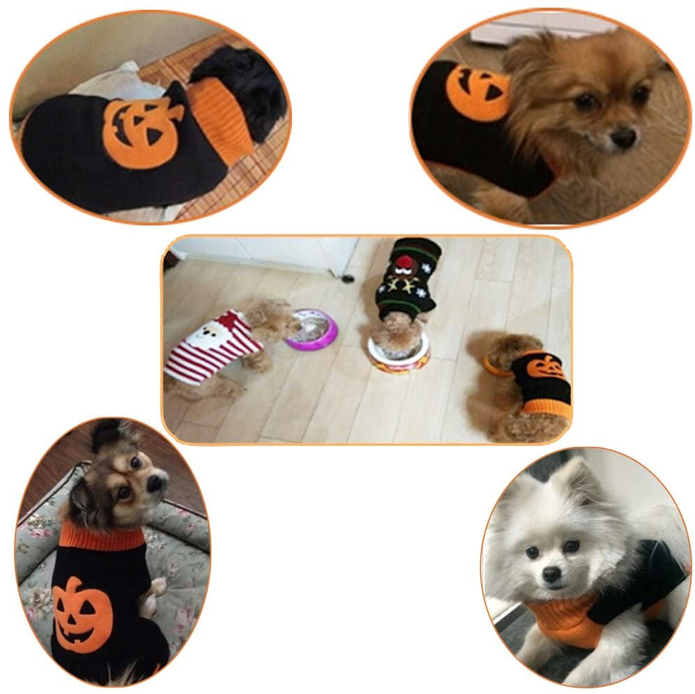 NIULA Dog Pumpkin Sweater Pet Halloween Costume Holiday Party Small to Large Dogs Jumpers for Cat and Puppy(Pumpkin,L) Animals & Pet Supplies > Pet Supplies > Dog Supplies > Dog Apparel NIULA   