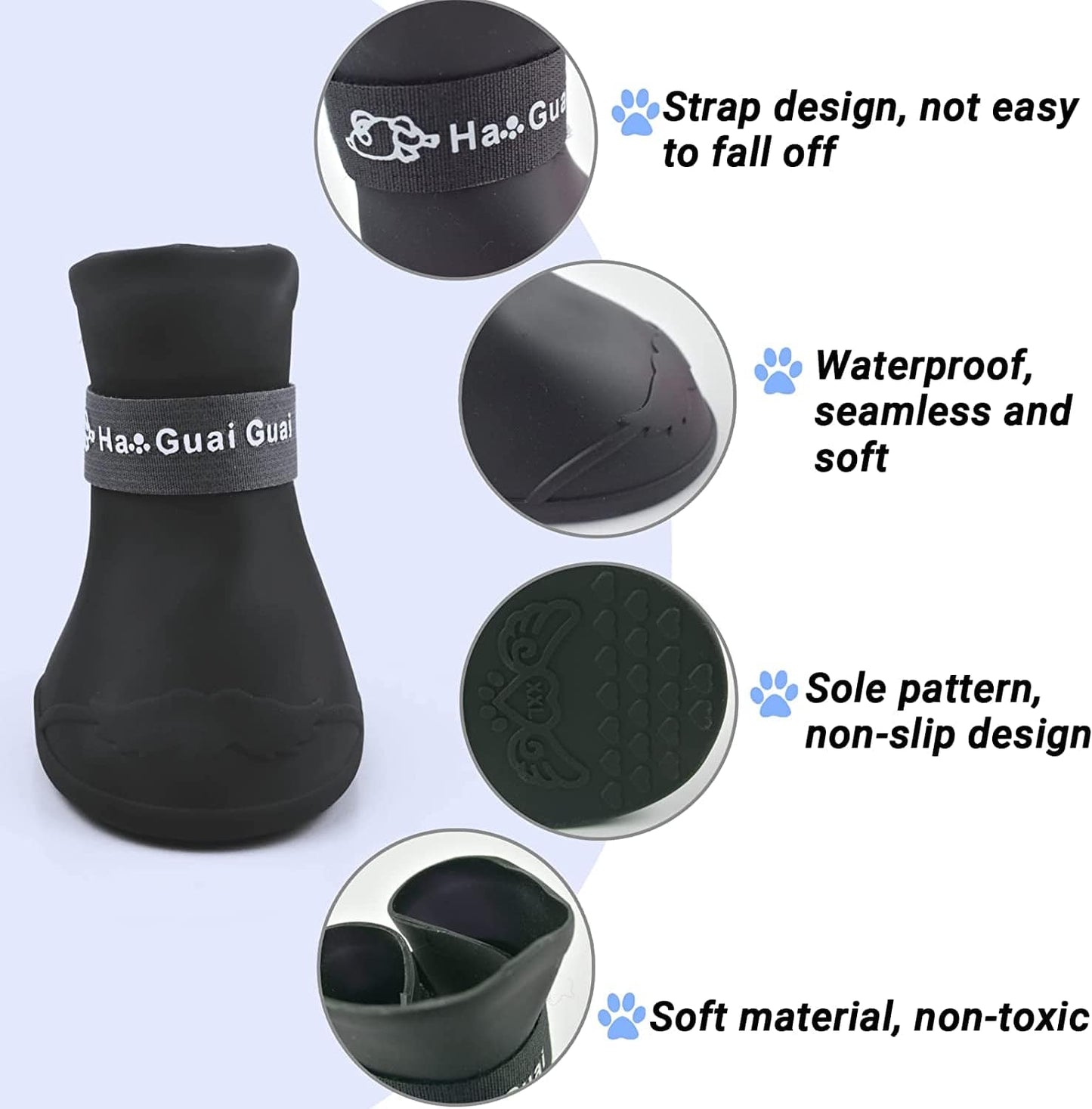 Cdycam Puppy Dogs Candy Colors Anti-Slip Waterproof Rubber Rain Shoes Boots Paws Cover (Black, Large) Animals & Pet Supplies > Pet Supplies > Dog Supplies > Dog Apparel Pesp   