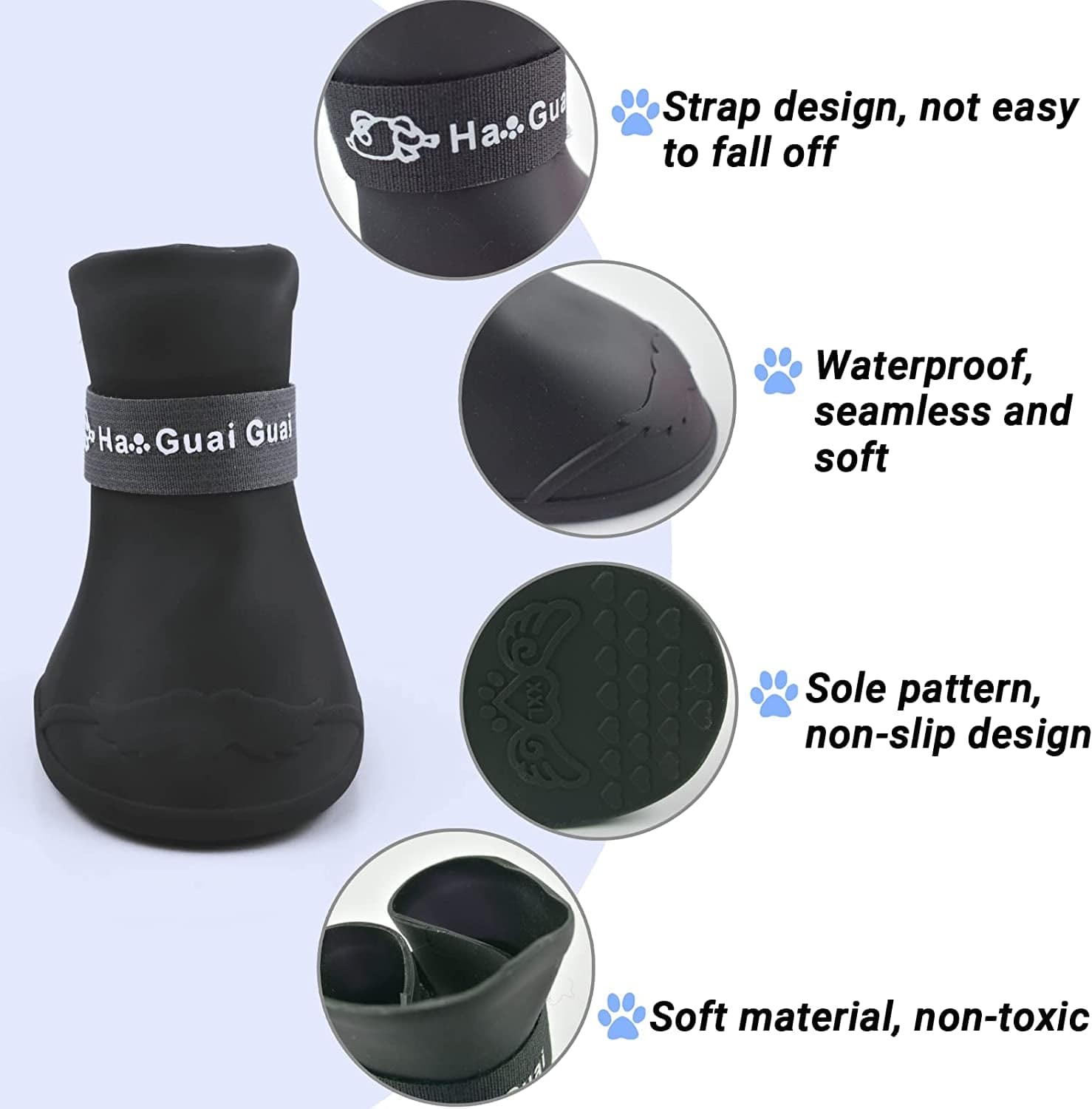 Cdycam Puppy Dogs Candy Colors Anti-Slip Waterproof Rubber Rain Shoes Boots Paws Cover (Black, Large) Animals & Pet Supplies > Pet Supplies > Dog Supplies > Dog Apparel Pesp   