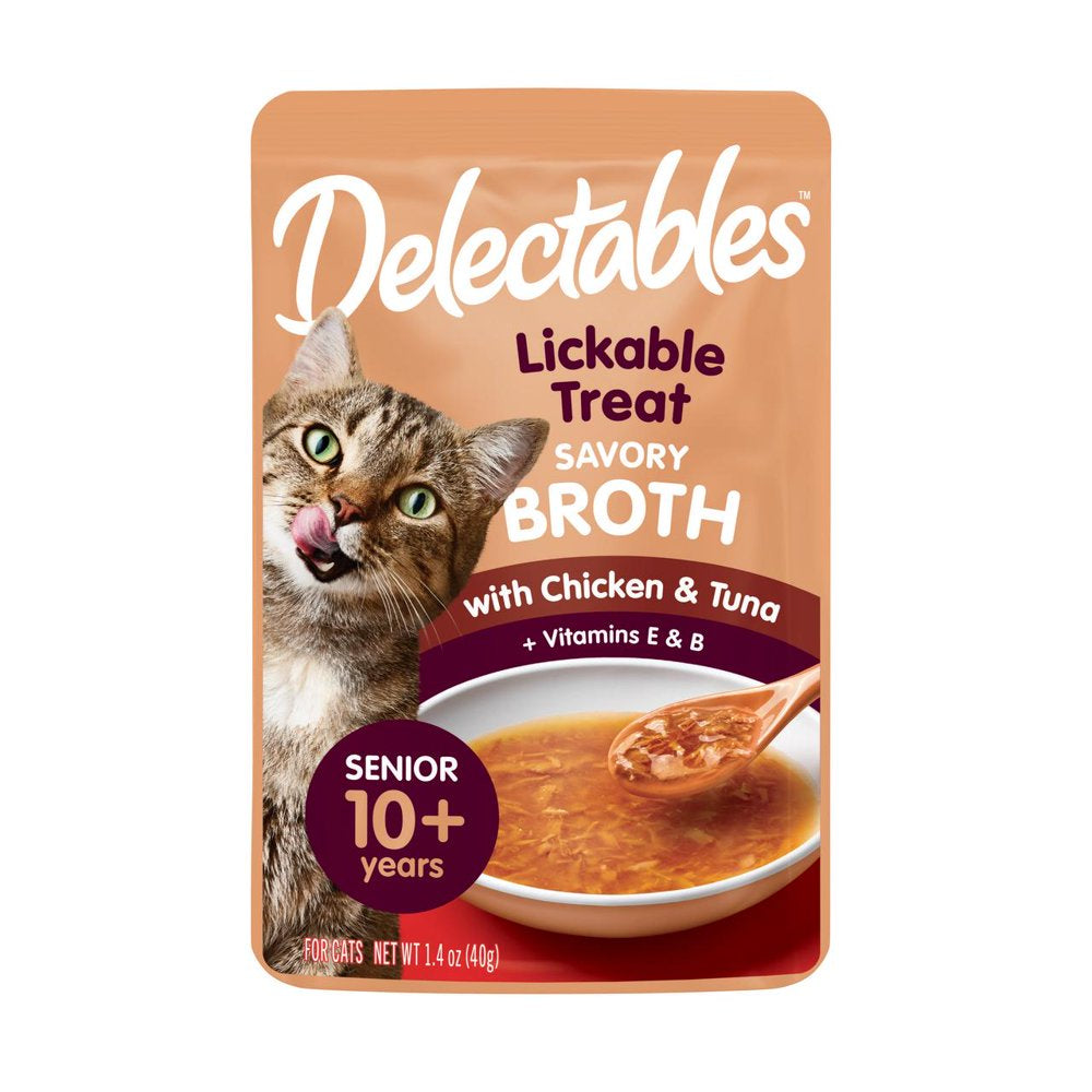 Hartz Delectables Savory Broths Non Seafood Chicken Flavor Wet Treat for Cats ,1.4Oz Pouch (12 Pack) Animals & Pet Supplies > Pet Supplies > Cat Supplies > Cat Treats Hartz Mountain Corp. Chicken & Tuna 1 