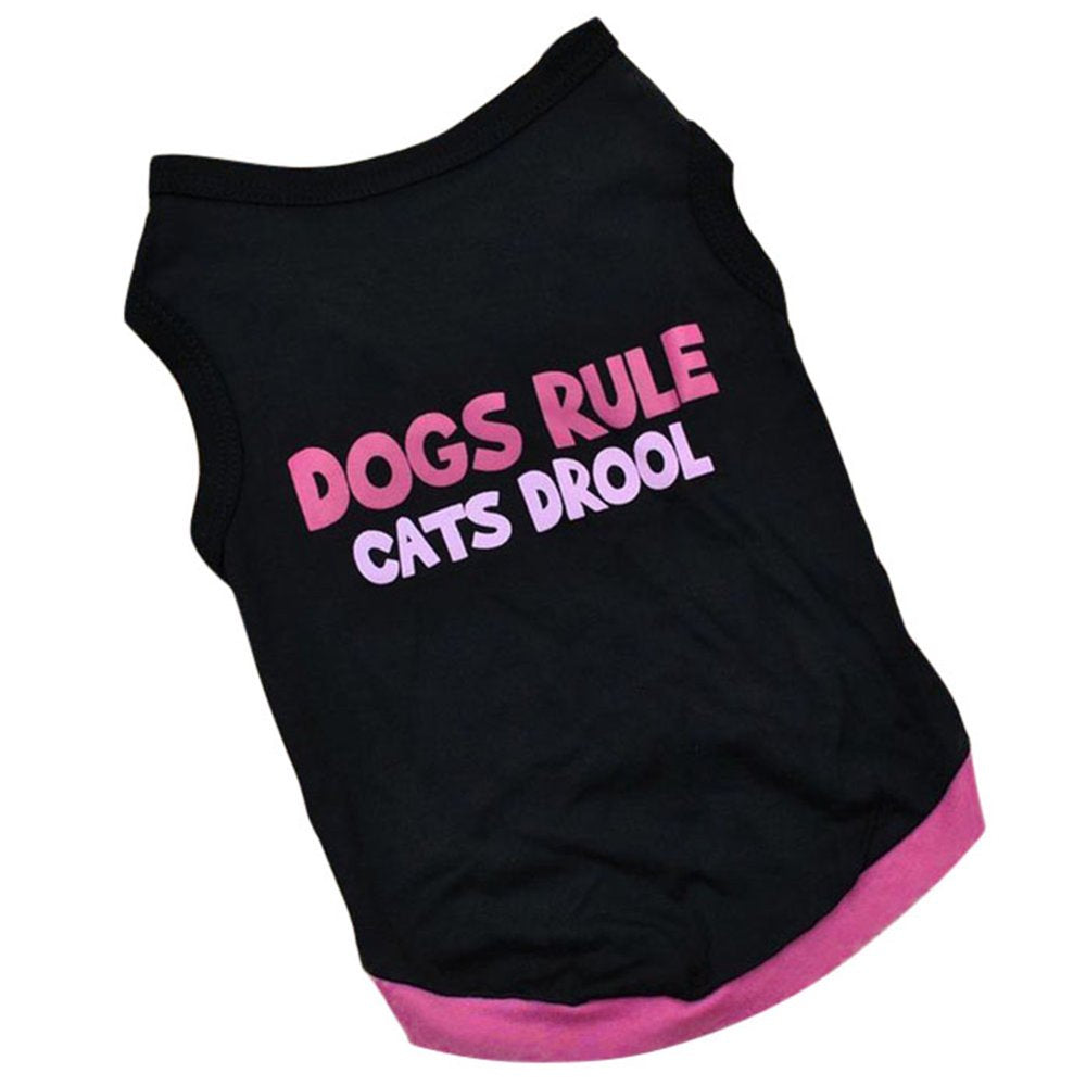 Maxcozy Pet Small Medium Dog Cotton Killer Vest T-Shirt Puppy Cat Summer Casual Black Shirt for Chihuahua Apparel Outfit Animals & Pet Supplies > Pet Supplies > Cat Supplies > Cat Apparel Maxcozy L Black&Hot Pink 