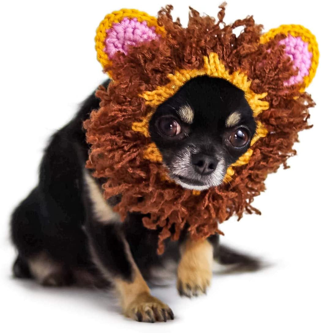 Zoo Snoods Lion Mane Costume for Dogs, Large - Warm No Flap Ear Wrap Hood for Pets, Dog Outfit for Winters, Halloween, Christmas & New Year, Soft Yarn Ear Covers Animals & Pet Supplies > Pet Supplies > Dog Supplies > Dog Apparel Zoo Snoods Small  