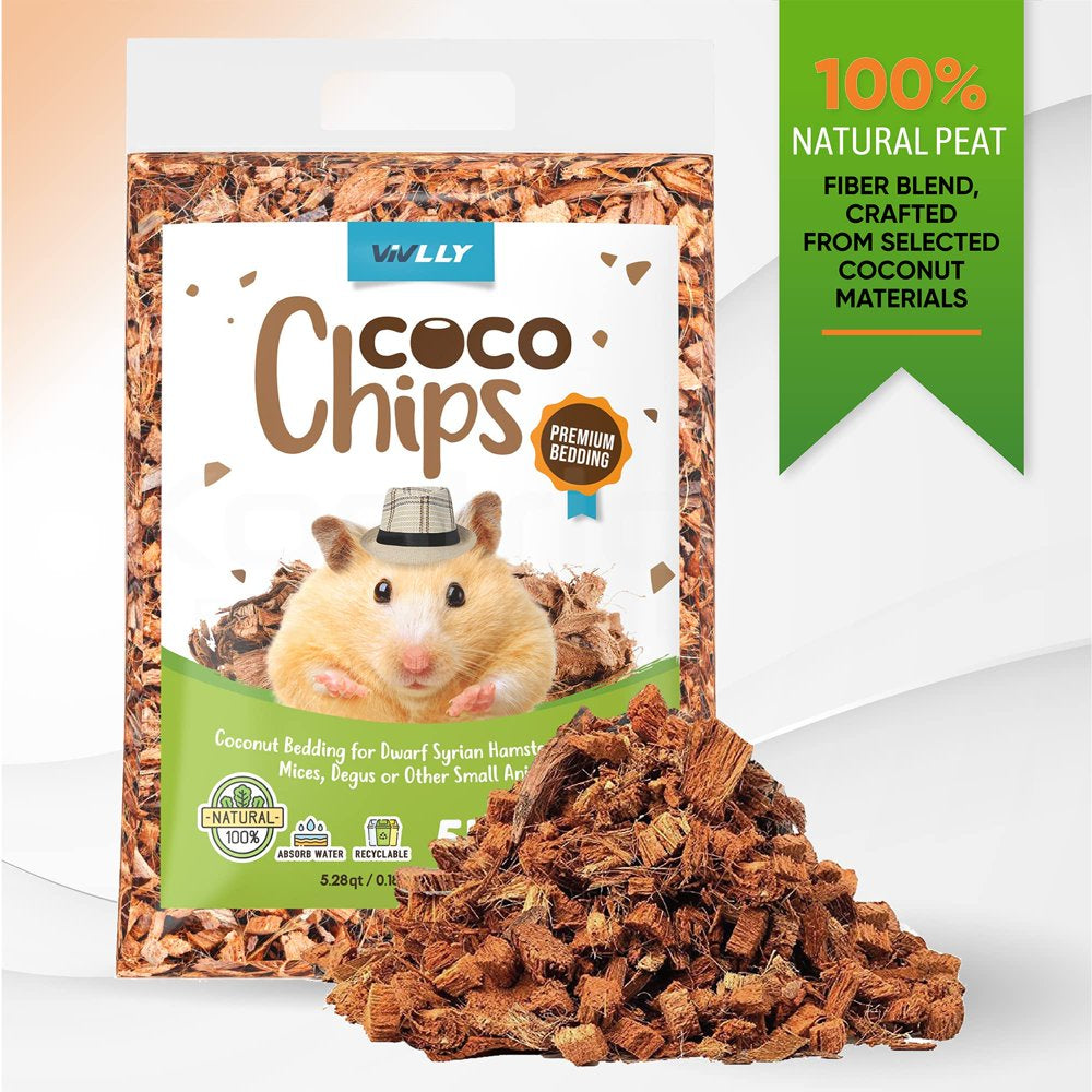 Vivlly – Coco Chips (0.47Kg/5 Liters) – Premium Coconut Bedding for Pets – Natural Litter for Dwarf Syrian Hamsters, Gerbils, Mice, Degus & Other Small Animals – Recyclable & Smell Absorbing Materials Animals & Pet Supplies > Pet Supplies > Small Animal Supplies > Small Animal Bedding Vivlly   