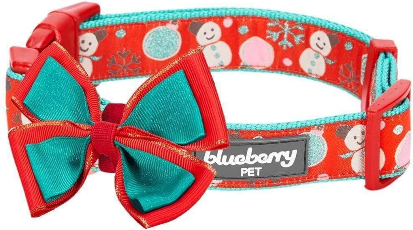 Blueberry Pet Christmas Party Fair Isle Style Adjustable Dog Collar with Detachable Bow Tie, Medium, Neck 14.5"-20" Animals & Pet Supplies > Pet Supplies > Dog Supplies > Dog Apparel Blueberry Pet Snowman Making Large 