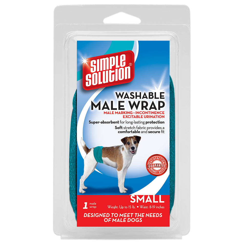 Simple Solution Washable Male Wrap Dog Diaper, Medium, 1 Pack Animals & Pet Supplies > Pet Supplies > Dog Supplies > Dog Diaper Pads & Liners Simple Solution S  