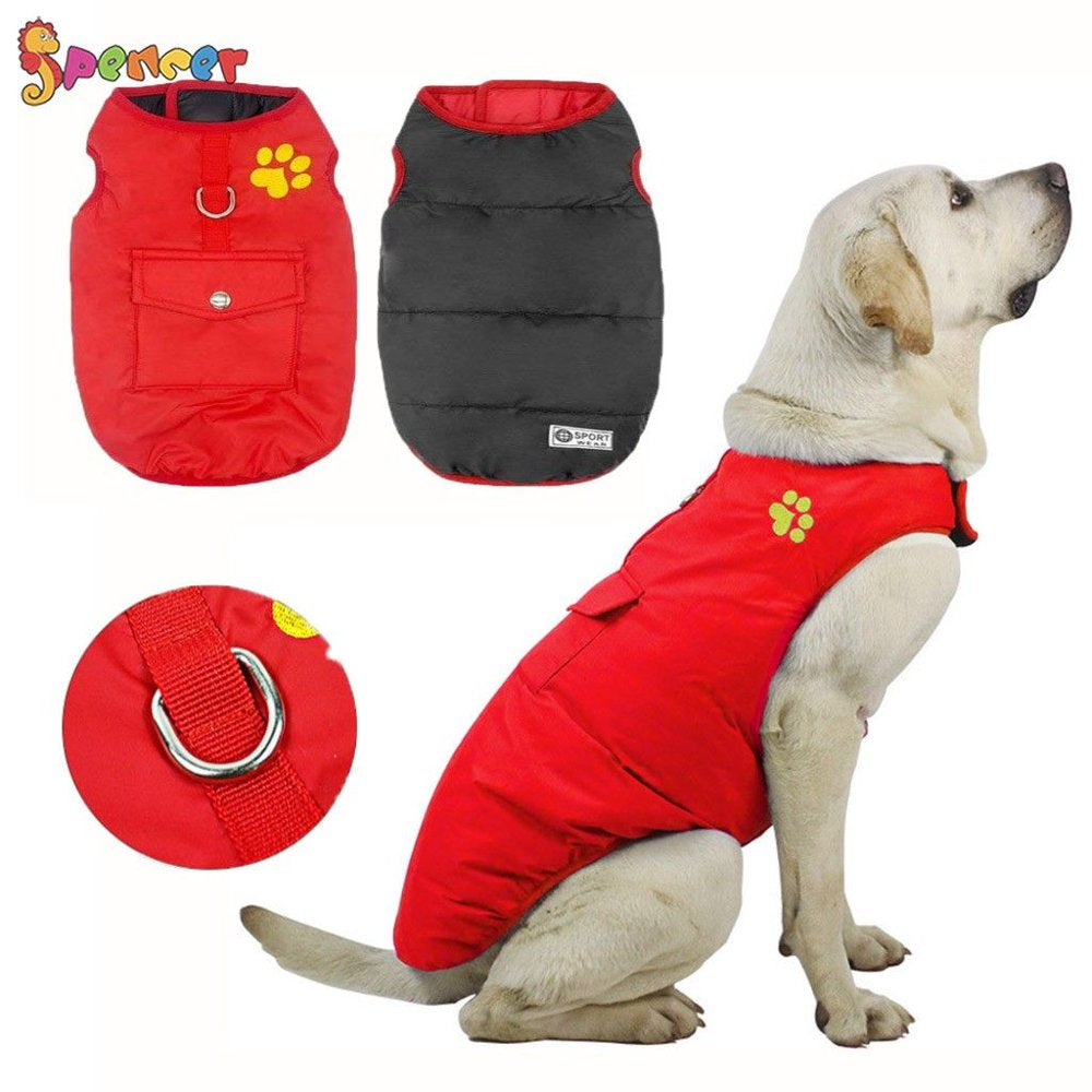 Spencer Winter Waterproof Dog Vest Coat Windproof Warm Reversible Dog Jacket for Cold Weather Puppy Dog Outwear Apparels for Small Medium Large Dogs "Red, S" Animals & Pet Supplies > Pet Supplies > Dog Supplies > Dog Apparel Spencer S(Chest 15") Blue 
