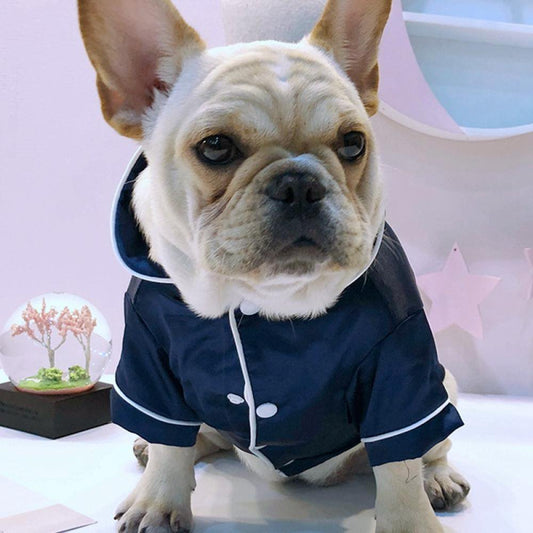 Altsales Dog Pajamas, Pet Soft Silk French Bulldog Pajamas Clothes Apparel Jumpsuit Sleepwear for Small Dogs Cats Puppy Animals & Pet Supplies > Pet Supplies > Dog Supplies > Dog Apparel Altsales XL Navy 