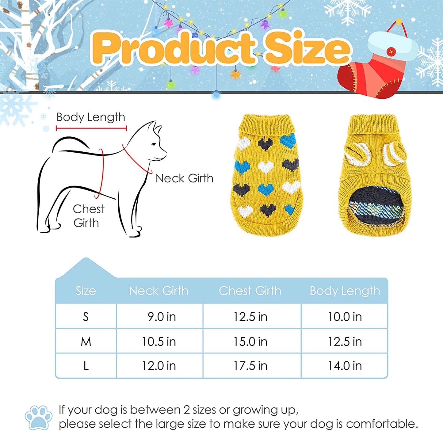 Cnarery Dog Sweater, Soft and Warm Dog Knitted Sweater with Leash Hole, Dog Winter Coat, Cold Weather Clothes for Small Medium Dogs Cat (Small, Yellow) Animals & Pet Supplies > Pet Supplies > Dog Supplies > Dog Apparel Cnarery   