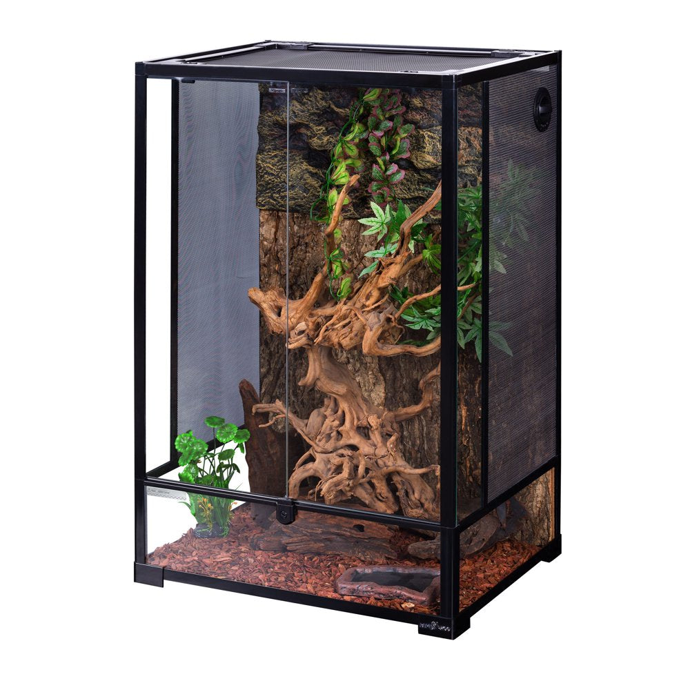 REPTIZOO Reptile Glass Terrarium with Double Hinge Door,Top and Side Meshes,Extra-Tall 23.6" X 17.7" X 35.43", Easy Assembly Animals & Pet Supplies > Pet Supplies > Reptile & Amphibian Supplies > Reptile & Amphibian Substrates Etan Pet Supplies Inc.   