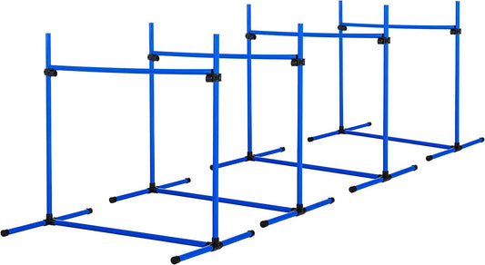 Hidove 4 Piece Adjustable Dog Jump Bar Agility Training Equipment with Carrying Case Animals & Pet Supplies > Pet Supplies > Dog Supplies > Dog Treadmills Hidove Blue  