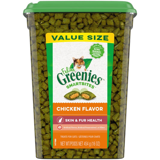 Greenies Chicken Flavor Soft Crunchy Treats for Cats, 16 Oz. Animals & Pet Supplies > Pet Supplies > Cat Supplies > Cat Treats Mars Petfood USA 16 oz  