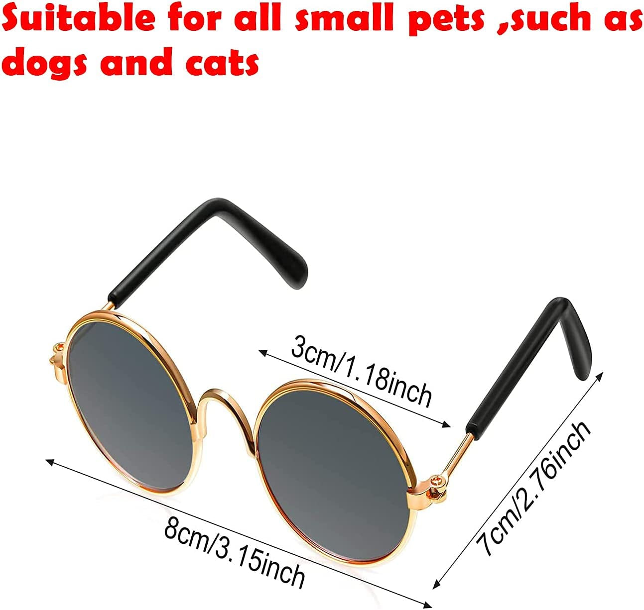 Wefash Cat Dog Sunglasses for Eye-Wear Photos Props Accessories Cosplay Glasses 3 Pieces Small Medium Cat Puppy Dog Glasses (Mix Reflective Color) Animals & Pet Supplies > Pet Supplies > Dog Supplies > Dog Apparel Wefash   