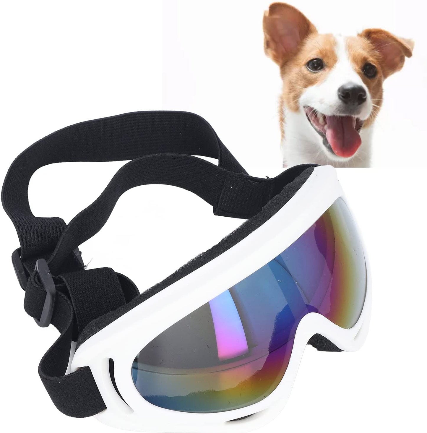 Dog Goggles, Dog Sunglasses, UV Protection, Windproof, Summer Outdoor Sun Protection, Eye Protection, Large Dogs(White) Animals & Pet Supplies > Pet Supplies > Dog Supplies > Dog Apparel MWDOCTOY White  